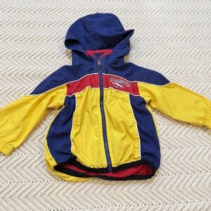 Reebok Windbreaker Jcket Size 18 Months Hooded Spellout Primary Colors VTG 90s